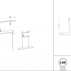 Подвесной светодиодный светильник Maytoni Step P010PL-L30W