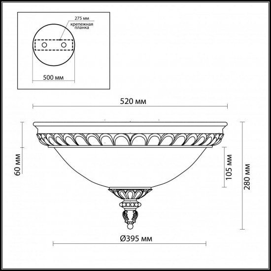 Потолочный светильник Odeon Light Ruffin 2455/3C