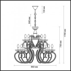 Подвесная люстра Odeon Light Zefiro 3932/15