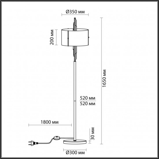 Торшер арт-деко Odeon Light Margaret 4895/3F