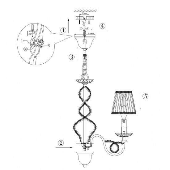 Подвесная люстра Odeon Light Alta 2611/5