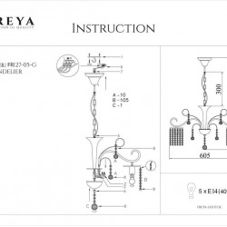 Подвесная люстра Freya Leona FR1127-PL-05-G