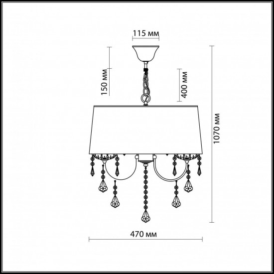 Подвесная люстра Odeon Light Adeli 2534/4