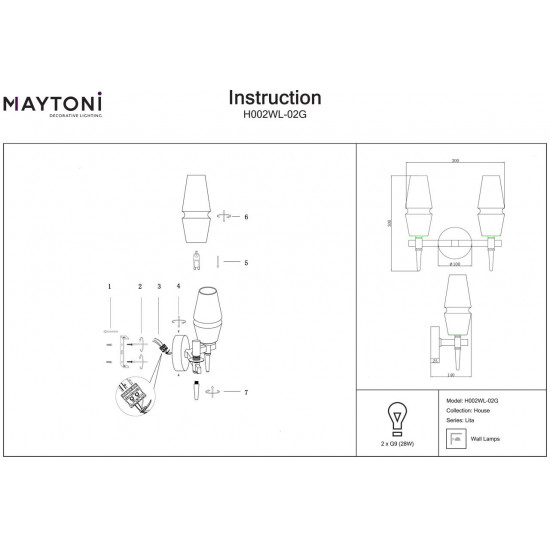 Бра Maytoni Lita H002WL-02G