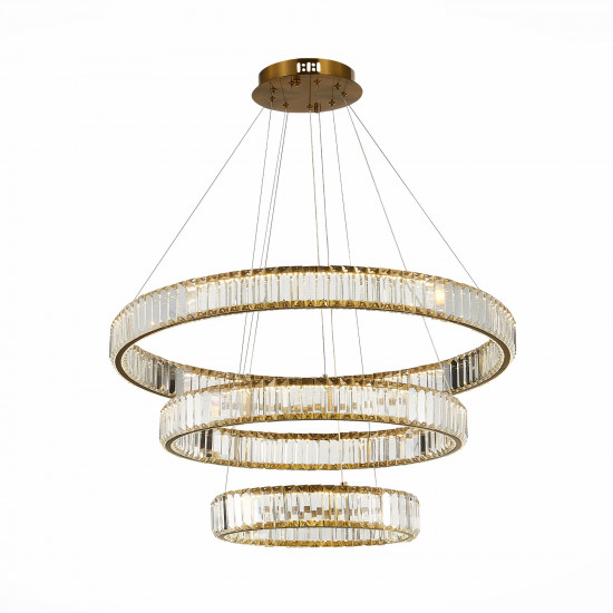 Подвесной светодиодный хрустальный светильник кольцами ST Luce TIVOLI SL1622.303.03