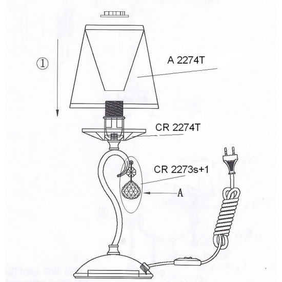 Настольная лампа Odeon Light Kvinta 2274/1T