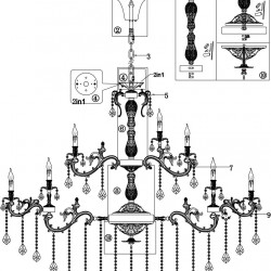 Подвесная люстра Maytoni Monica DIA882-PL-45-G