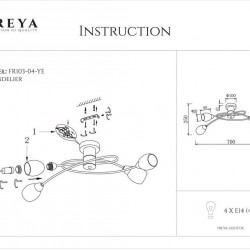 Потолочная люстра Freya Flash FR5103-CL-04-YE