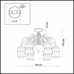 Потолочная люстра Odeon Light Zafran 2837/6C