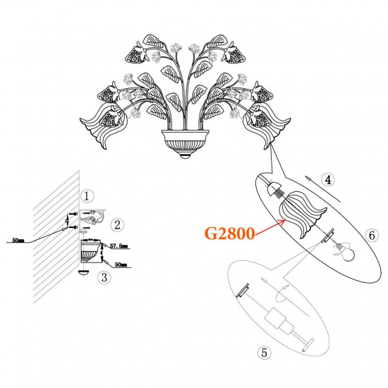 Бра Odeon Light Fragola 2800/2W