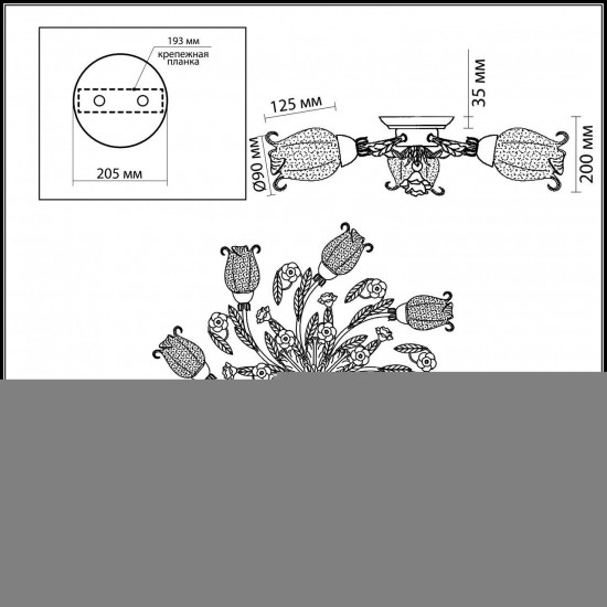 Потолочная люстра Odeon Light Ameli 2252/8C