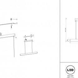 Подвесной светодиодный светильник Maytoni Step P010PL-L23B