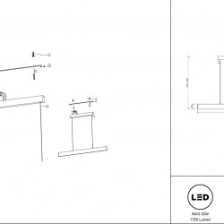 Подвесной светодиодный светильник Maytoni Step P010PL-L30B