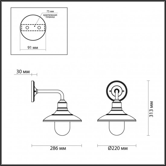 Уличный настенный светильник Odeon Light CAMPA 4965/1W