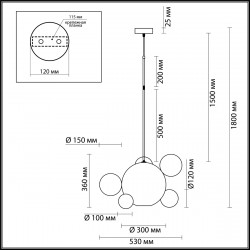 Подвесной светильник Odeon Light Bubbles 4640/12LB