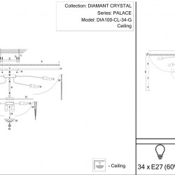 Потолочная люстра Maytoni Palace DIA100-CL-34-G