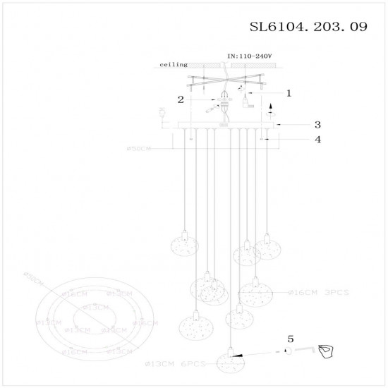 Подвесной светильник ST Luce Montecelio SL6104.203.09