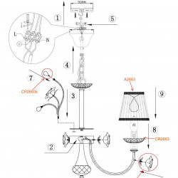 Подвесная люстра Odeon Light Marika 2683/6