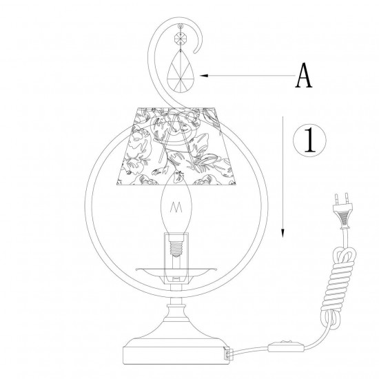 Настольная лампа Odeon Light Lamena 2533/1T