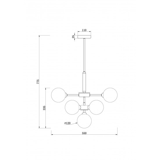 Потолочная люстра на штанге с шарами Freya Inversion FR5233PL-13BS