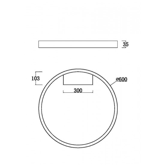 Потолочный светодиодный светильник круг, кольцо минимализм Maytoni Rim MOD058CL-L35BS3K