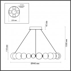 Подвесная люстра Odeon Light CRYSTAL 5007/45L