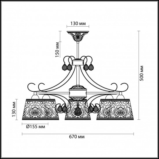 Потолочная люстра Odeon Light Poloma 2918/5C