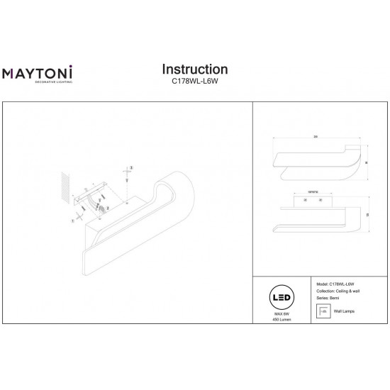 Бра Maytoni Berni C178WL-L6W