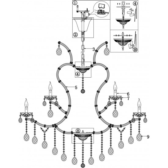 Подвесная люстра Maytoni Doris DIA881-PL-24-G