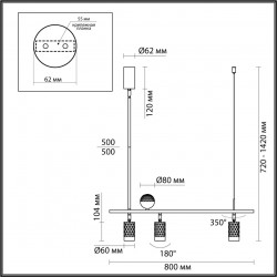 Подвесной светильник с поворотным плафоном Odeon Light AD ASTRUM 4353/36L