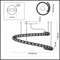 Подвесная светодиодная люстра в виде спирали Odeon Light Serpa 5010/129L