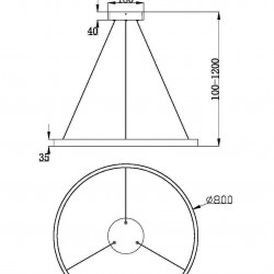 Подвесной светодиодный светильник с форме колец, LED люстра Maytoni Rim MOD058PL-L42BS3K