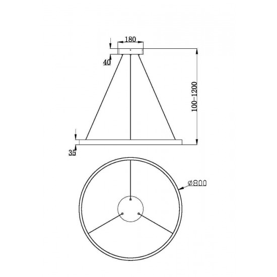 Подвесной светодиодный светильник с форме колец, LED люстра Maytoni Rim MOD058PL-L42BS3K