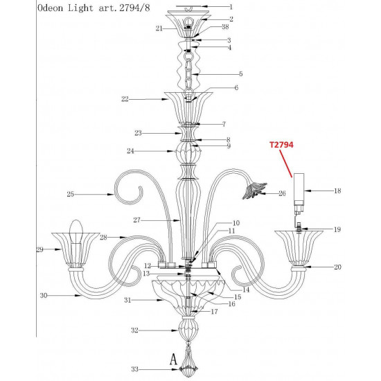 Подвесная люстра Odeon Light Adiva 2794/8