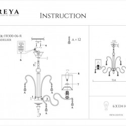 Подвесная люстра Freya Faust FR2300-PL-06-BZ