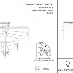 Потолочная люстра Maytoni Palace DIA890-CL-42-G