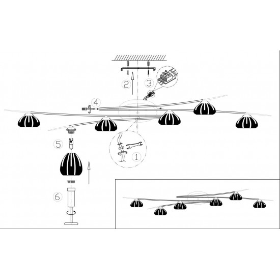 Потолочная люстра Odeon Light Kinston 2465/6C