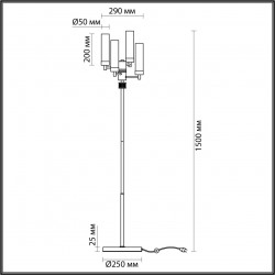 Торшер Odeon Light KAMILLA 5275/4F