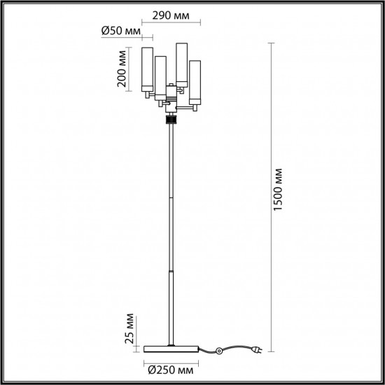 Торшер Odeon Light KAMILLA 5275/4F