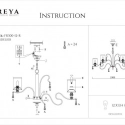 Подвесная люстра Freya Faust FR2300-PL-12-BZ