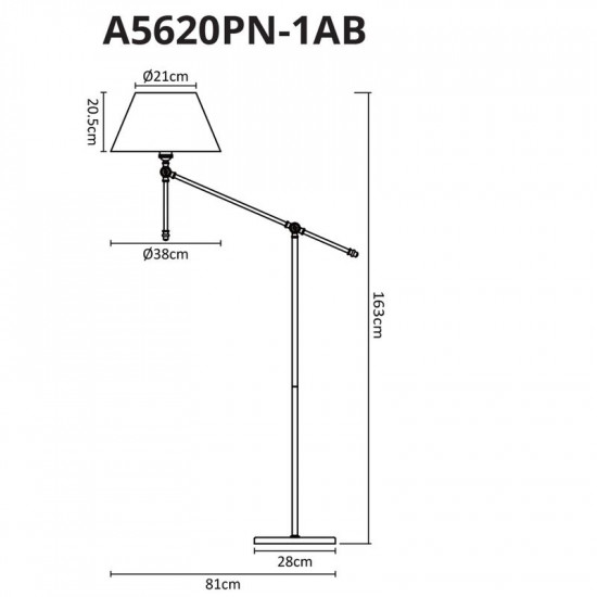 Торшер Arte Lamp A5620PN-1AB