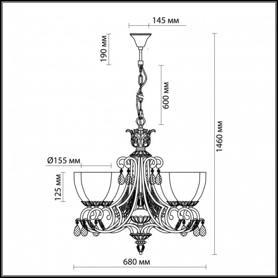 Подвесная люстра Odeon Light Ruffin 2455/6