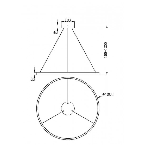 Подвесной светодиодный светильник с форме колец, LED люстра Maytoni Rim MOD058PL-L54BS3K