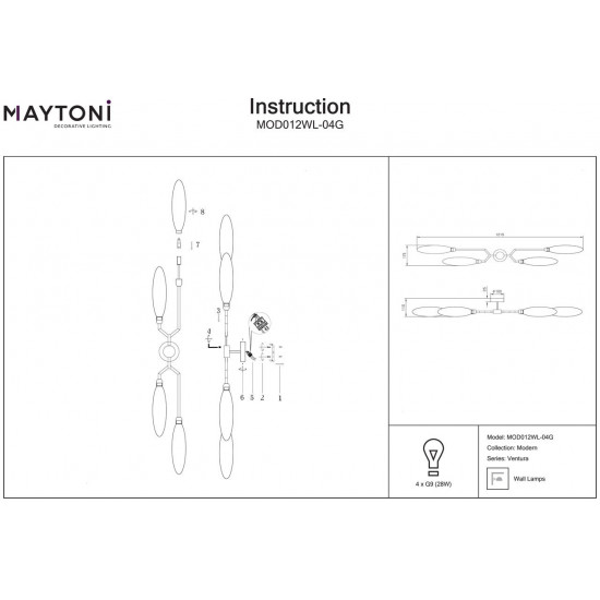 Бра Maytoni Ventura MOD012WL-04G