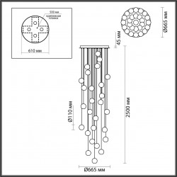 Подвесная каскадная люстра Odeon Light CRYSTAL 5008/120L