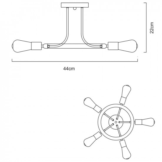 Потолочная люстра Arte Lamp A6063PL-5BK