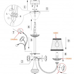 Подвесная люстра Odeon Light Marika 2683/3