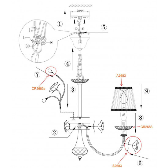 Подвесная люстра Odeon Light Marika 2683/3