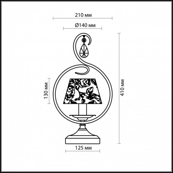 Настольная лампа Odeon Light Lamena 2533/1T