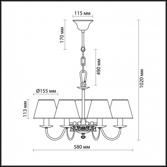 Подвесная люстра Odeon Light Meisa 2771/5